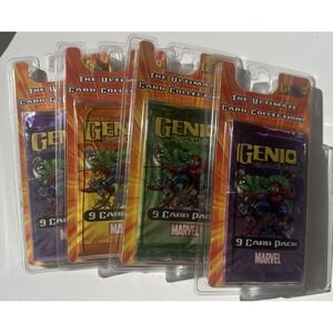 Set of 4 Marvel Genio Trading Card Booster Packs 2003 New Factory Sealed (19)
